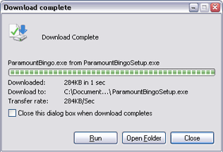 Downloading Paramount Bingo Installation file